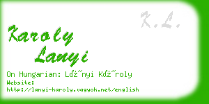 karoly lanyi business card